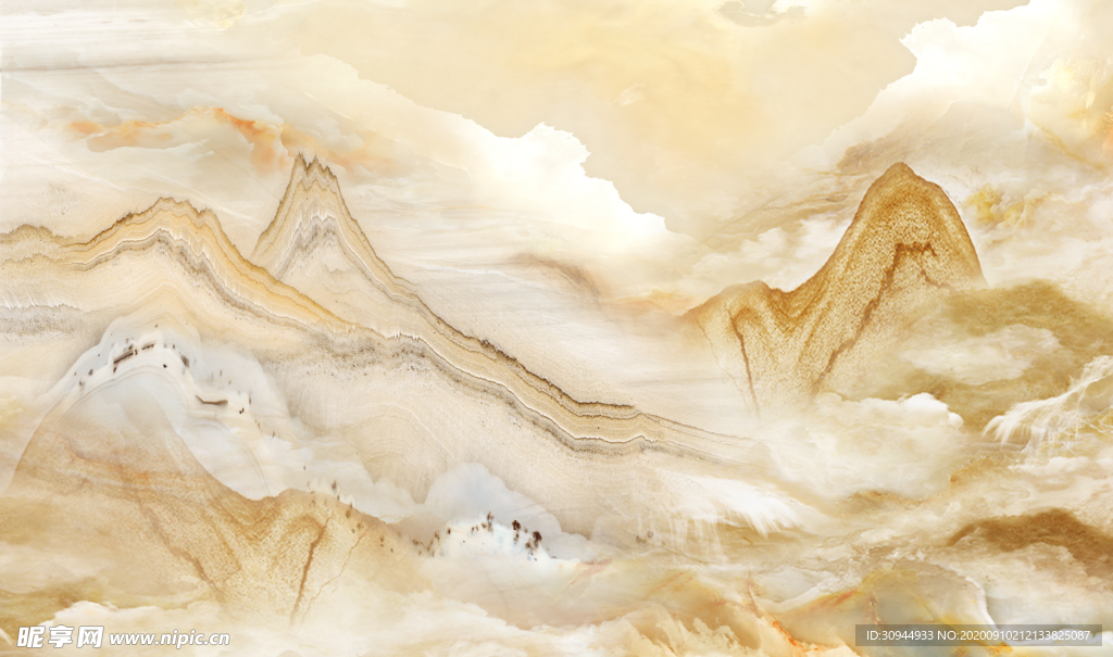 石纹山水背景墙