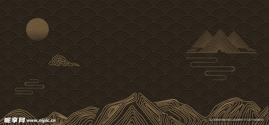 山水复古地产海报背景素材