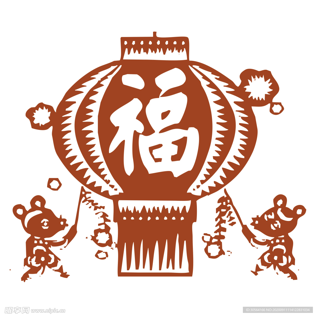 灯笼传统复古国风剪影装饰素材