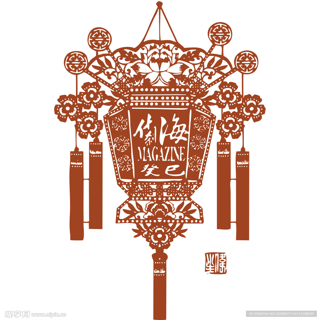 灯笼传统复古国风剪影装饰素材