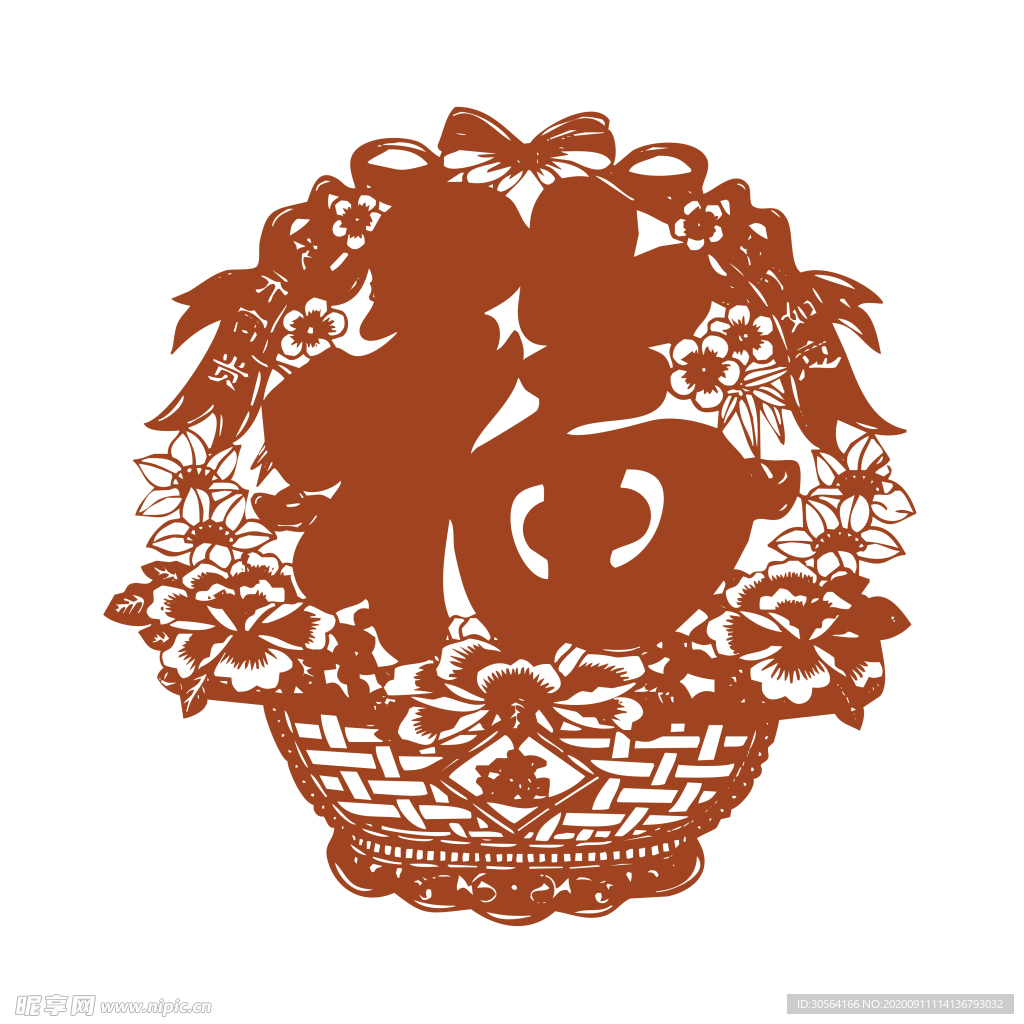 传统复古国风剪影装饰素材