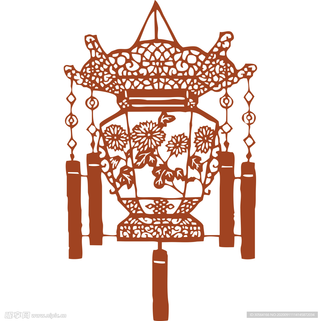 灯笼传统复古国风剪影装饰素材