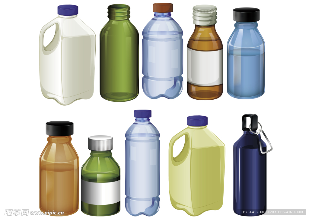 水杯水瓶饮料瓶子装饰素材