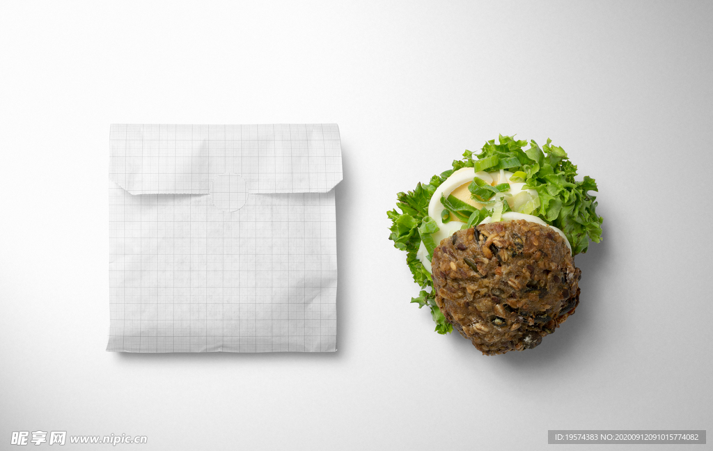 三明治小吃纸袋样机集