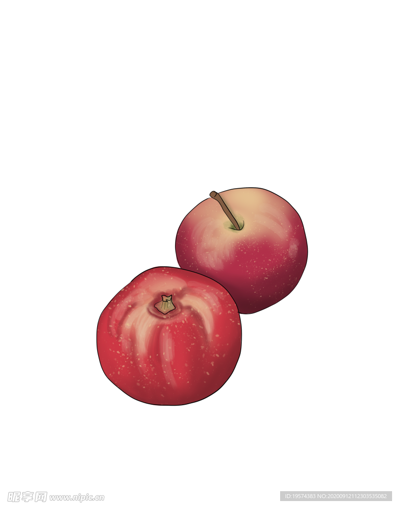 手绘苹果