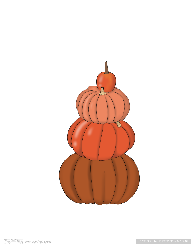 手绘丰收的季节设计插画素材+纹