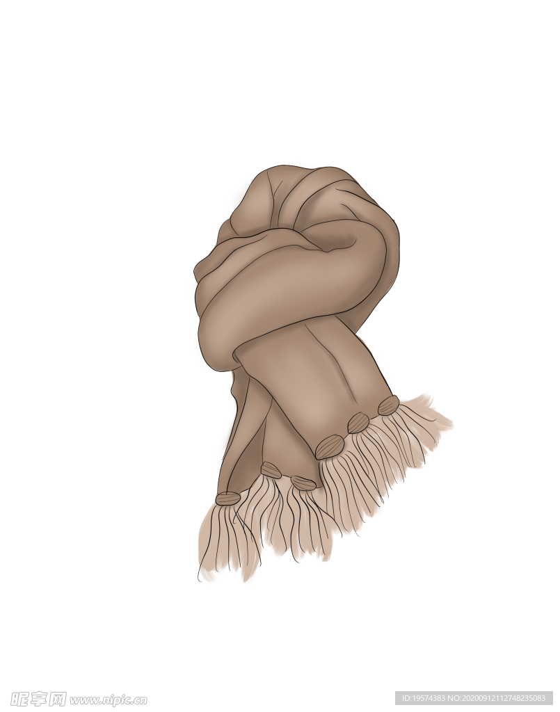 毛巾 围巾 冬天 插画