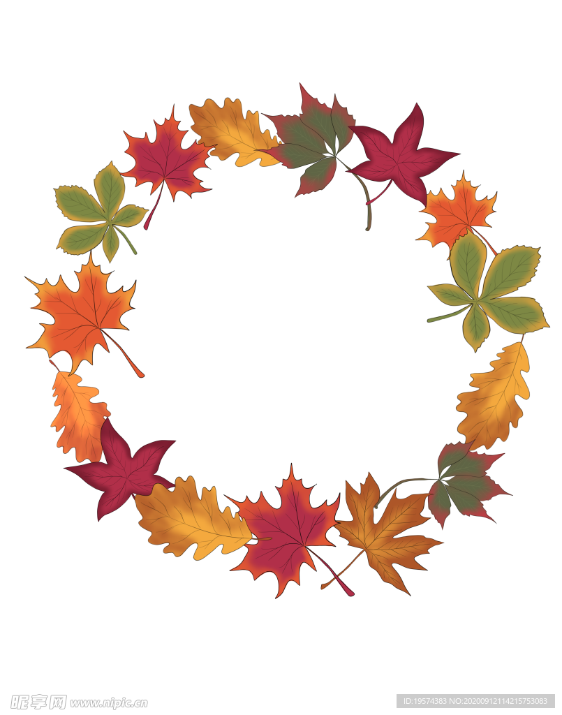 手绘丰收的季节设计插画素材+纹