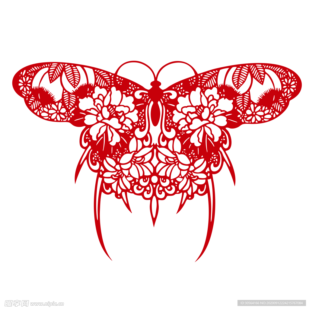 蝴蝶剪纸标志标识图标素材