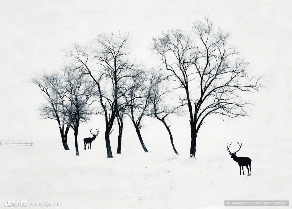 森林麋鹿背景墙