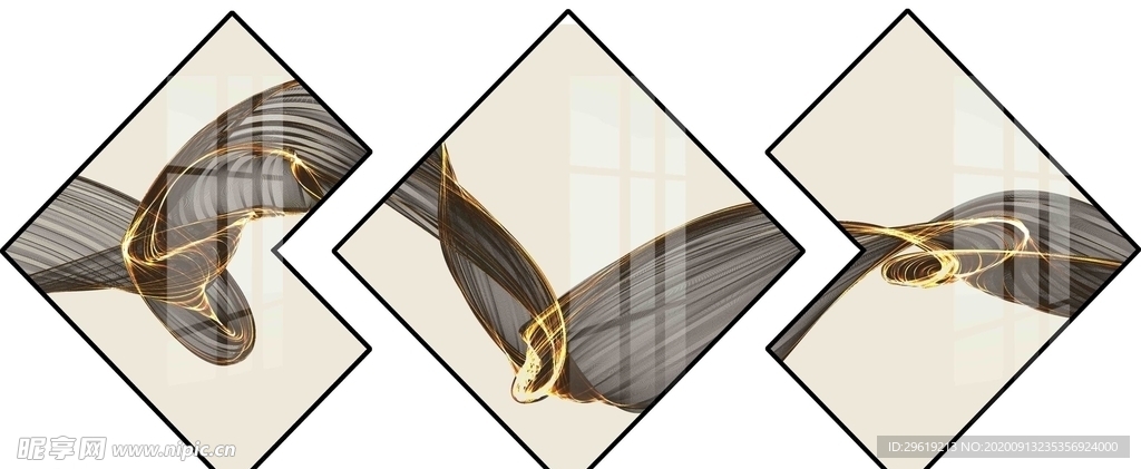 现代抽象线条装饰画图片