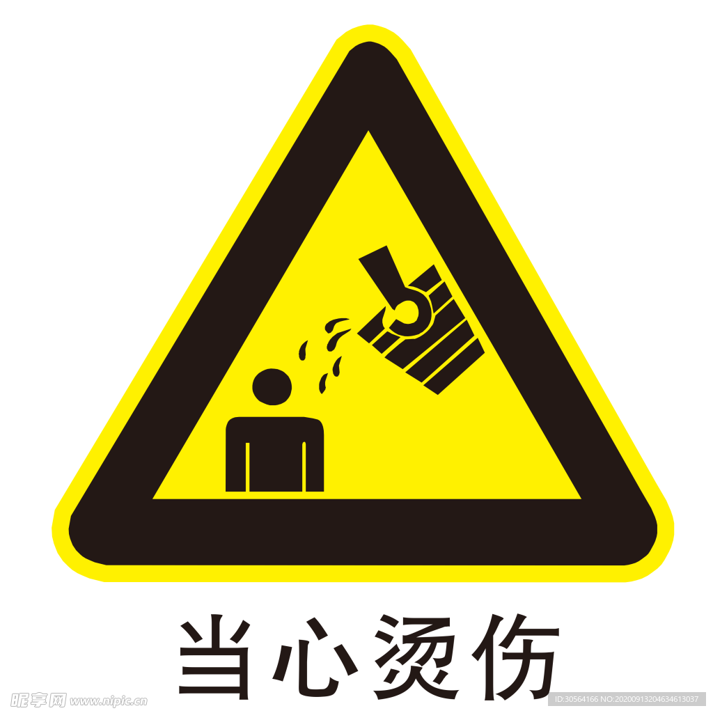 当心烫伤图形图标标识素材