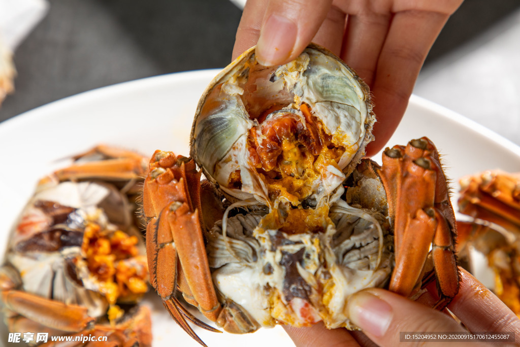 撕开大闸蟹