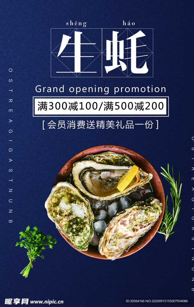生蚝食材活动宣传海报素材