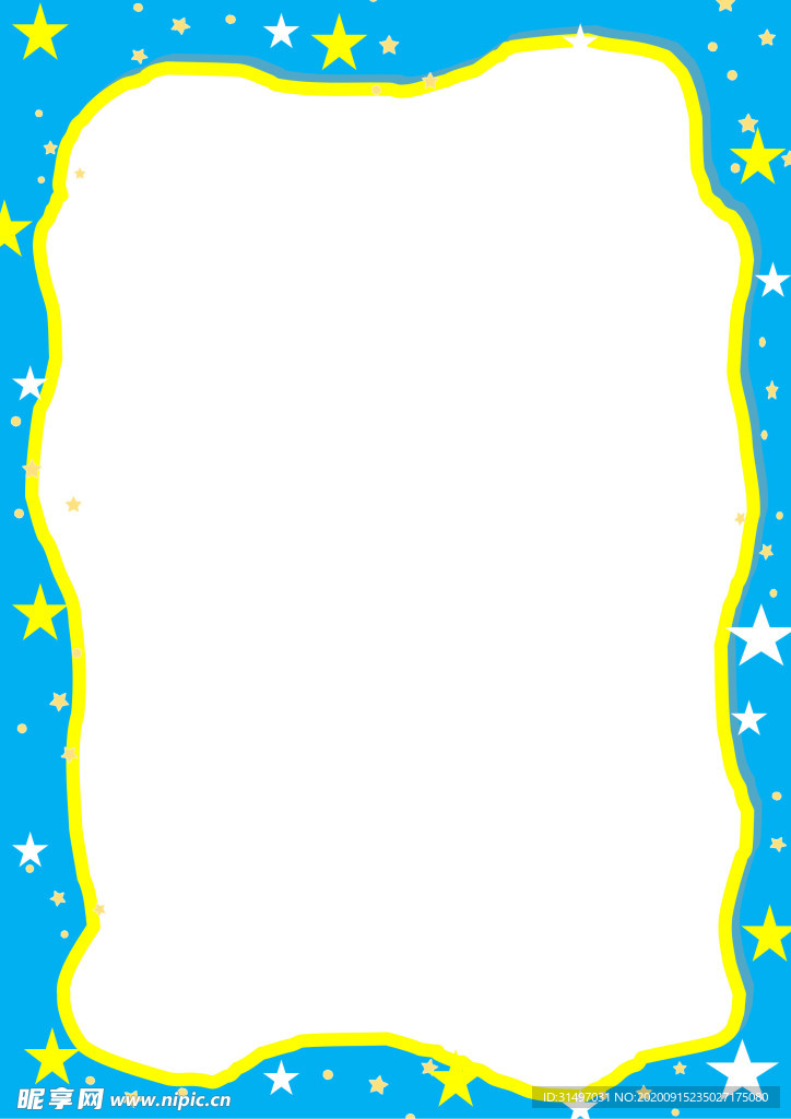 卡通蓝色星空几何边框背景底纹