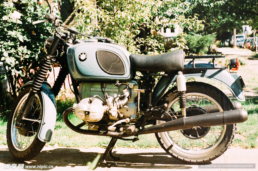 摩托车复古户外背景素材