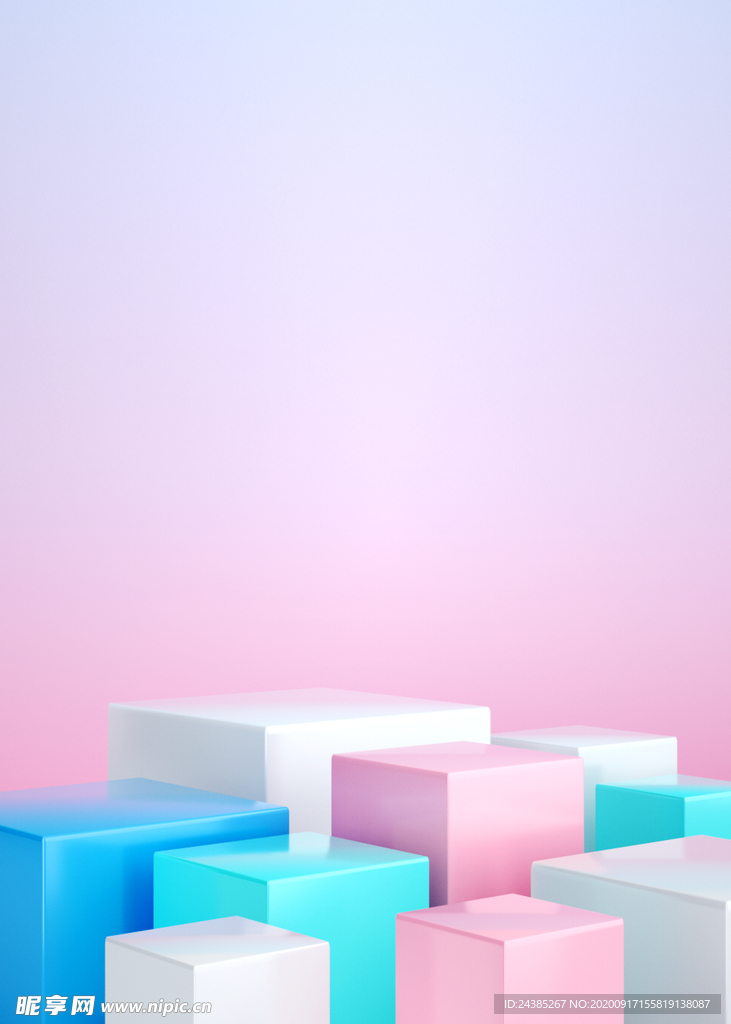 蓝粉色几何背景