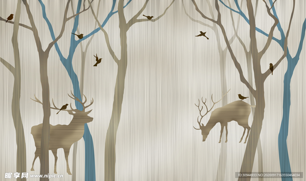 麋鹿背景墙