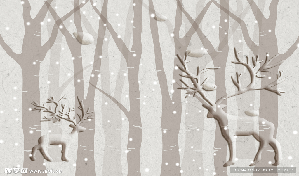 麋鹿背景墙