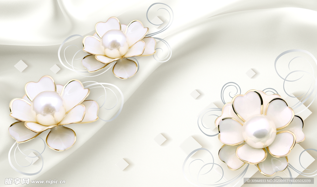 珠宝花卉背景墙