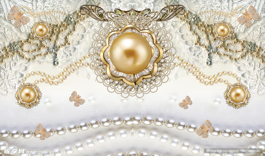 珠宝花卉背景墙