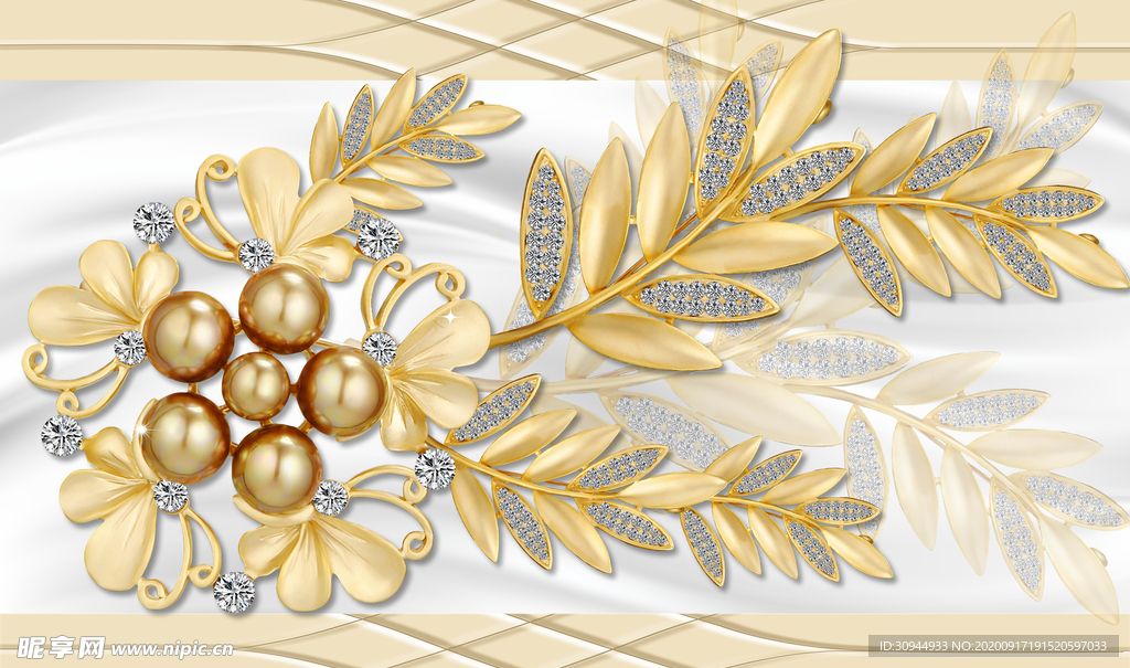 珠宝花卉背景墙