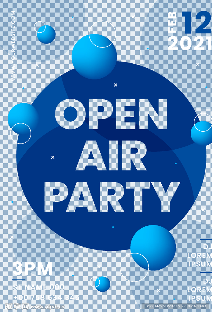 露天派对海报 POP模板矢量