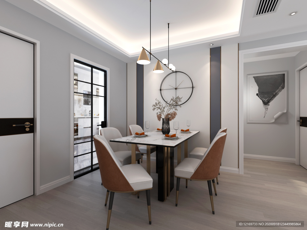 现代风格装修餐厅效果图