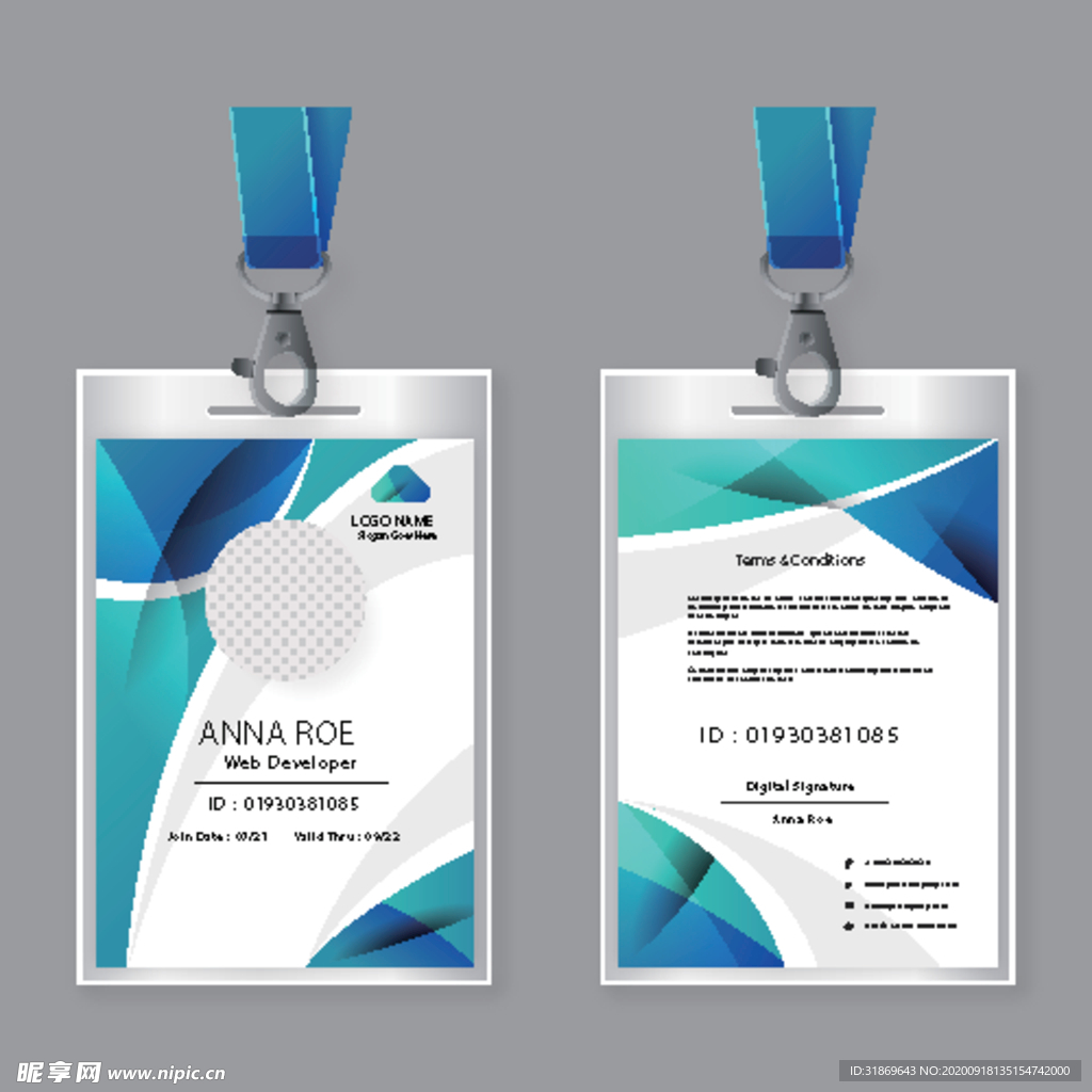 工作证 工牌 吊牌图片