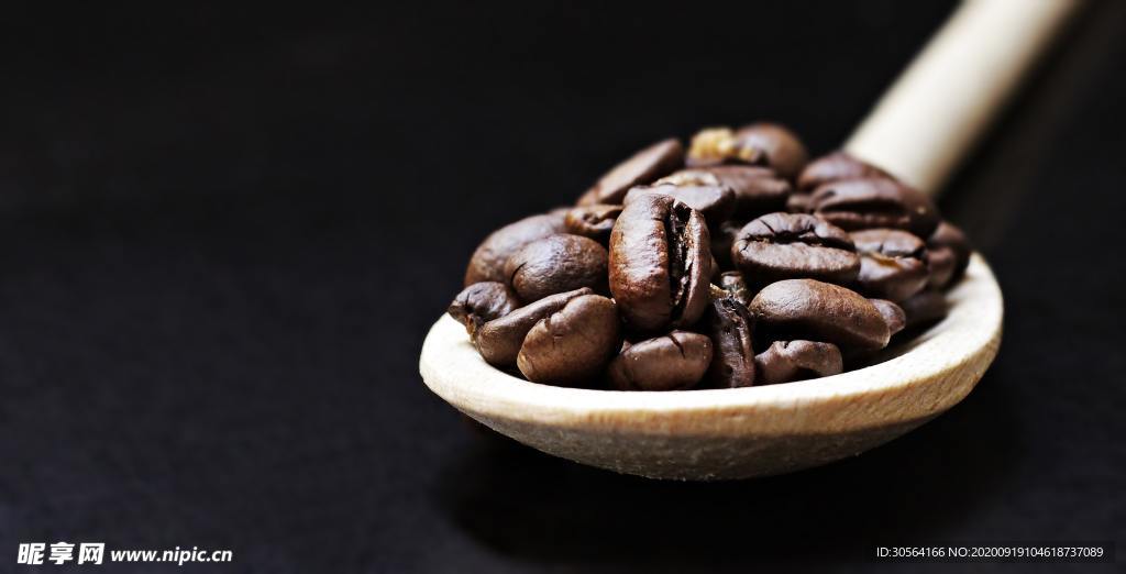 咖啡豆木勺食材背景素材