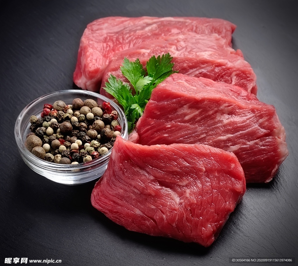 牛肉肉块美食食材背景素材