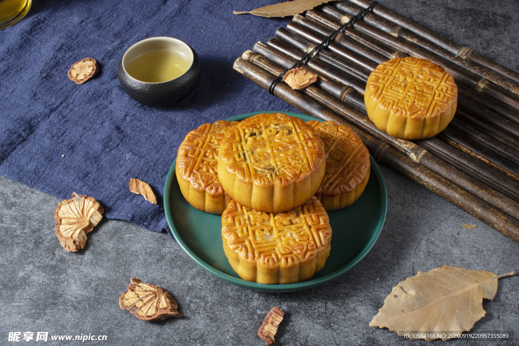 月饼美食食材背景素材
