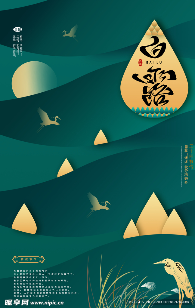 白露节气传统活动海报素材