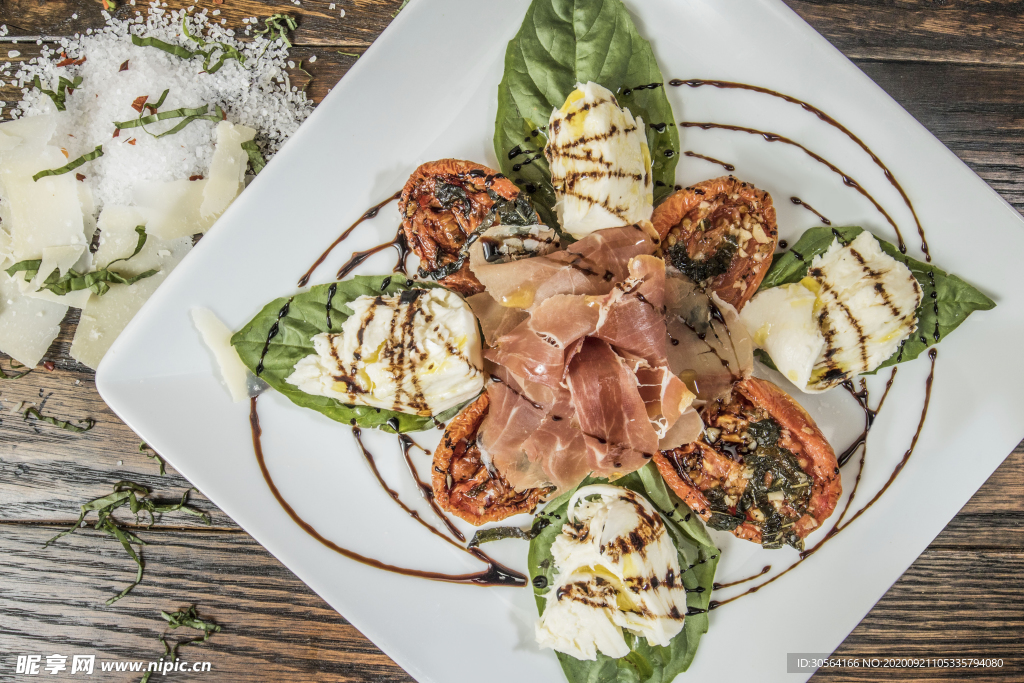 肉酱蔬菜西餐食物背景素材