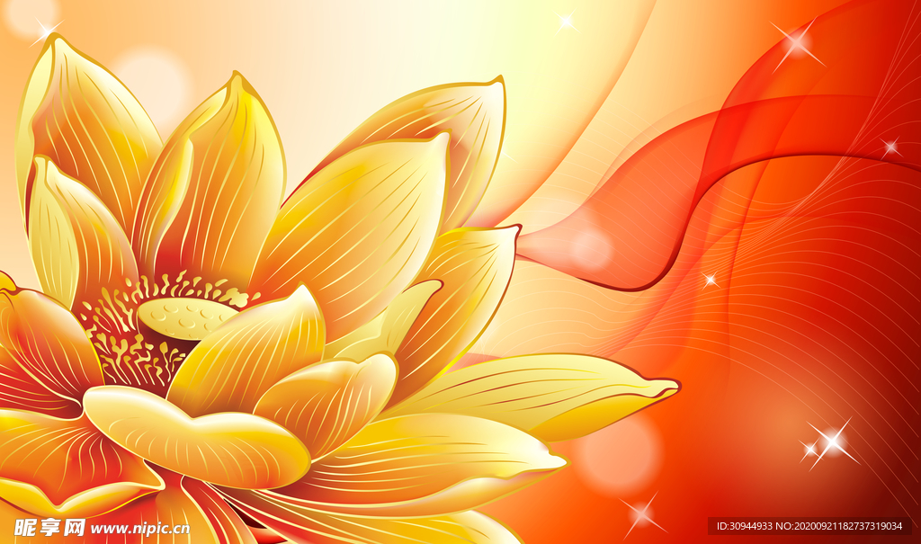 梦幻花朵背景墙