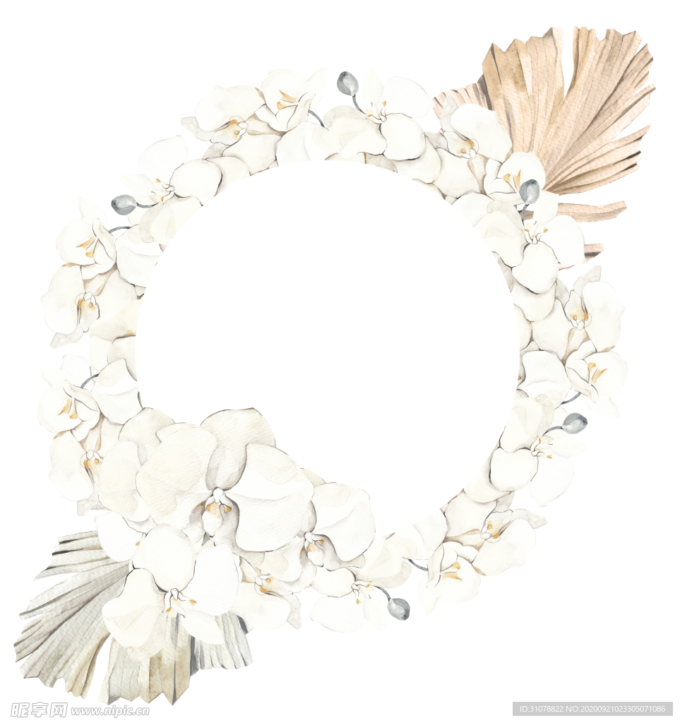 北欧小清新水彩植物图案