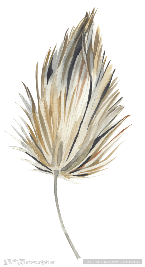 北欧小清新水彩植物图案