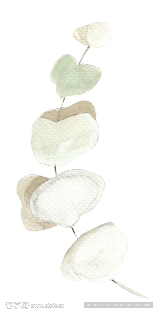 北欧小清新水彩植物图案