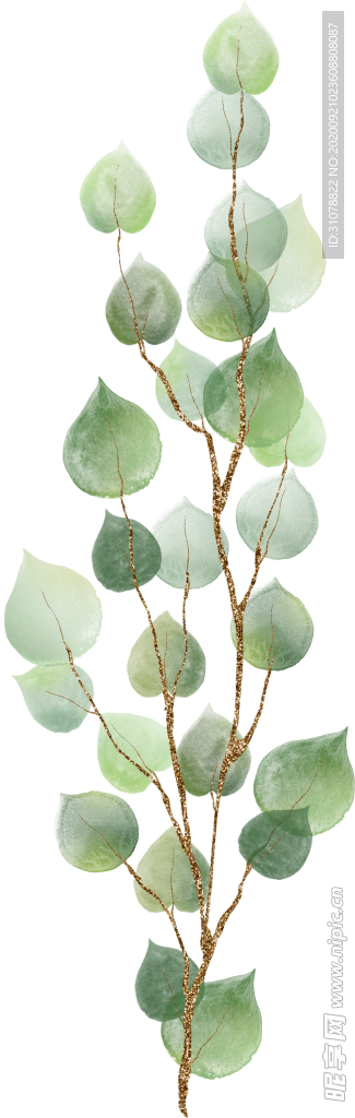 北欧小清新水彩植物图案