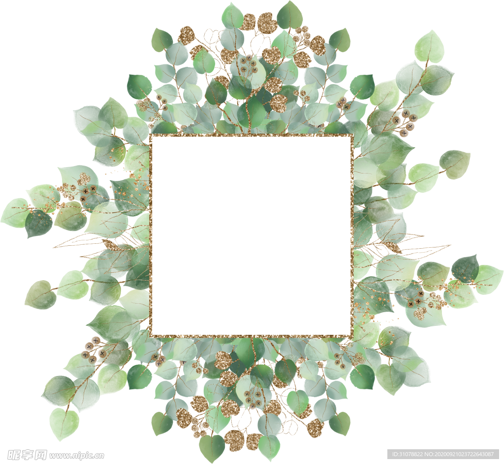 北欧小清新水彩植物图案