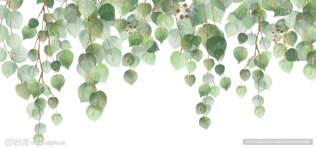 北欧小清新水彩植物图案