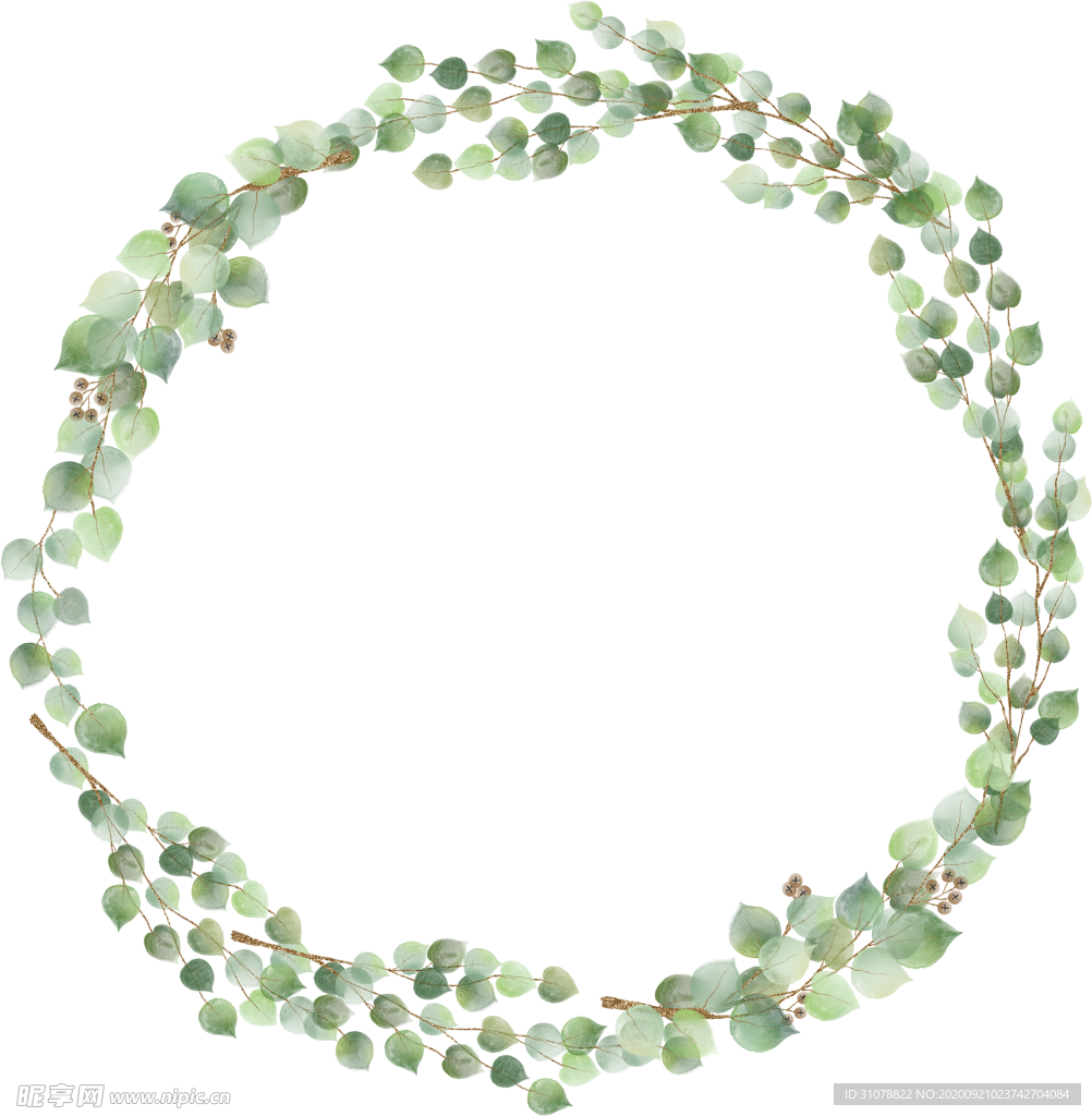 北欧小清新水彩植物图案