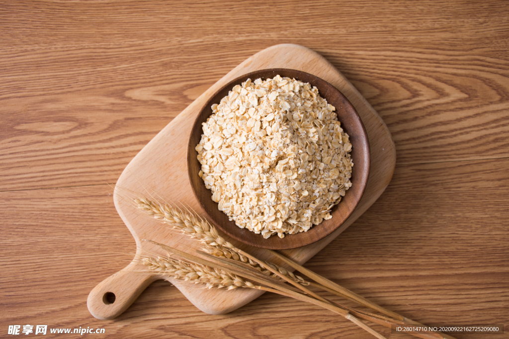 燕麦早餐美食食材背景素材