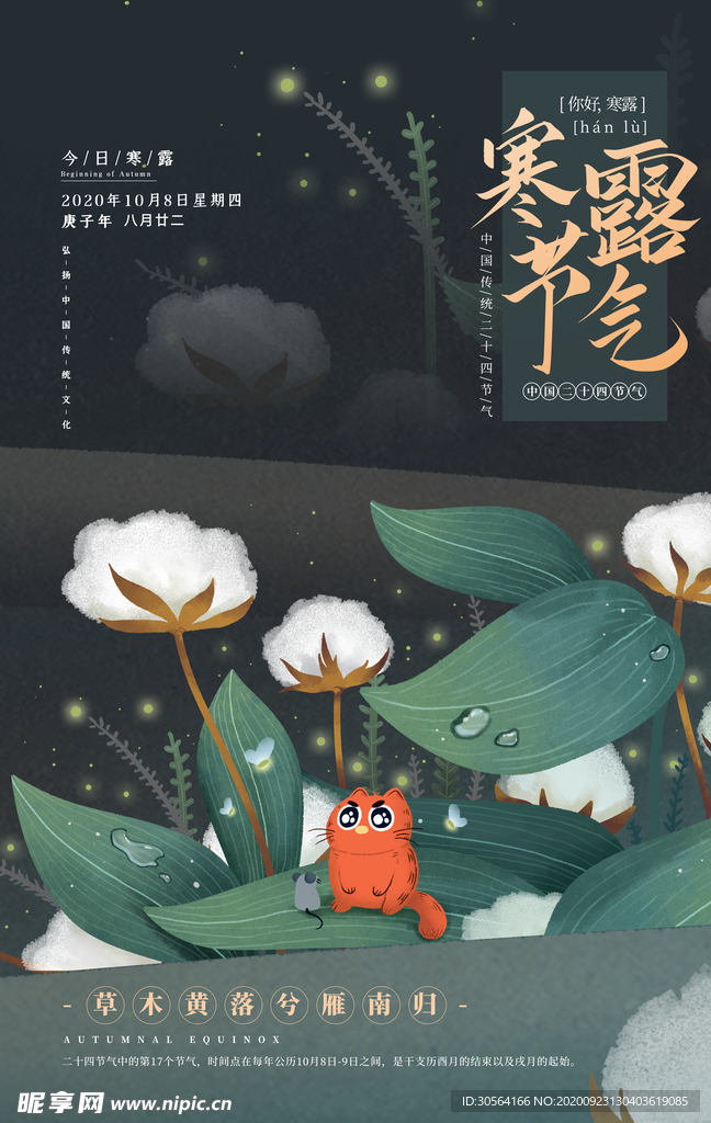 寒露节气传统活动海报素材