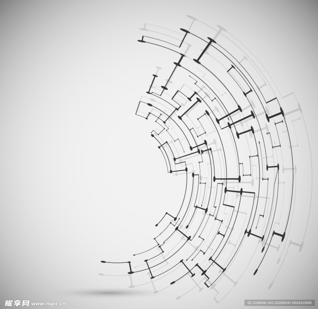 扇形抽象科技背景