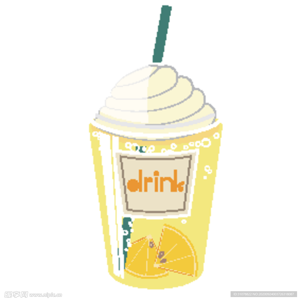 夏日冷饮矢量插画