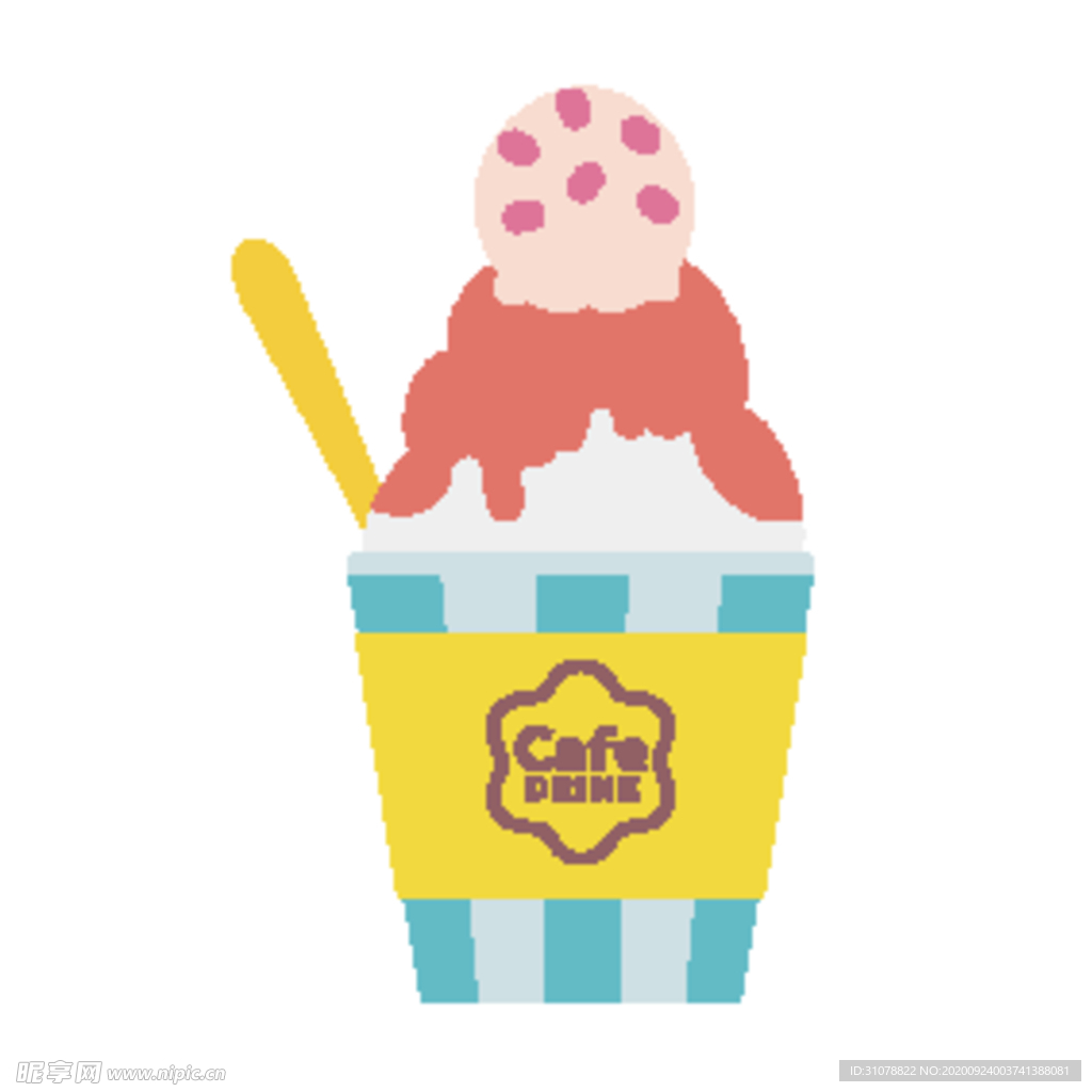 夏日冷饮矢量插画