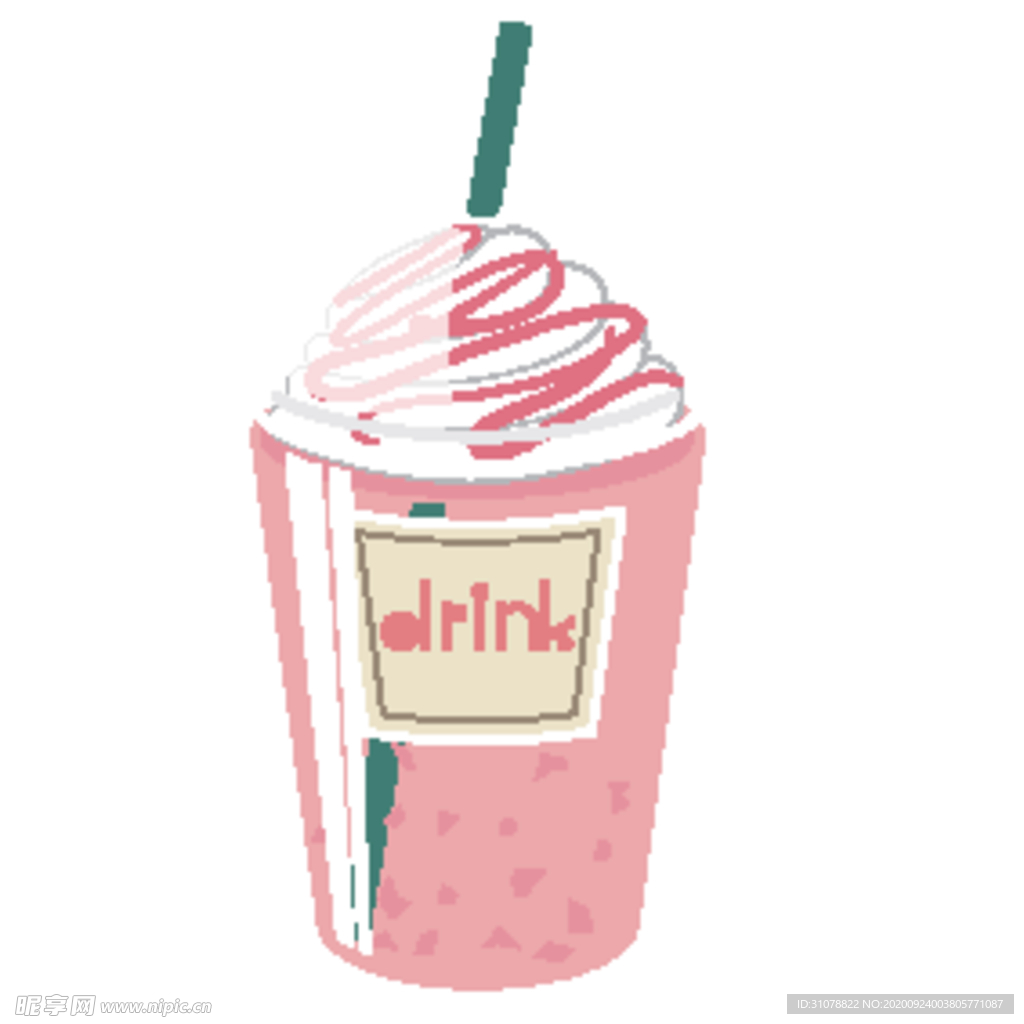 夏日冷饮矢量插画