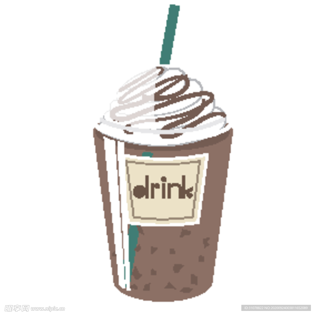 夏日冷饮矢量插画