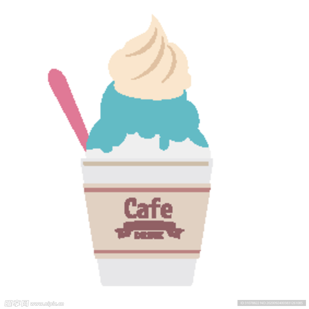 夏日冷饮矢量插画